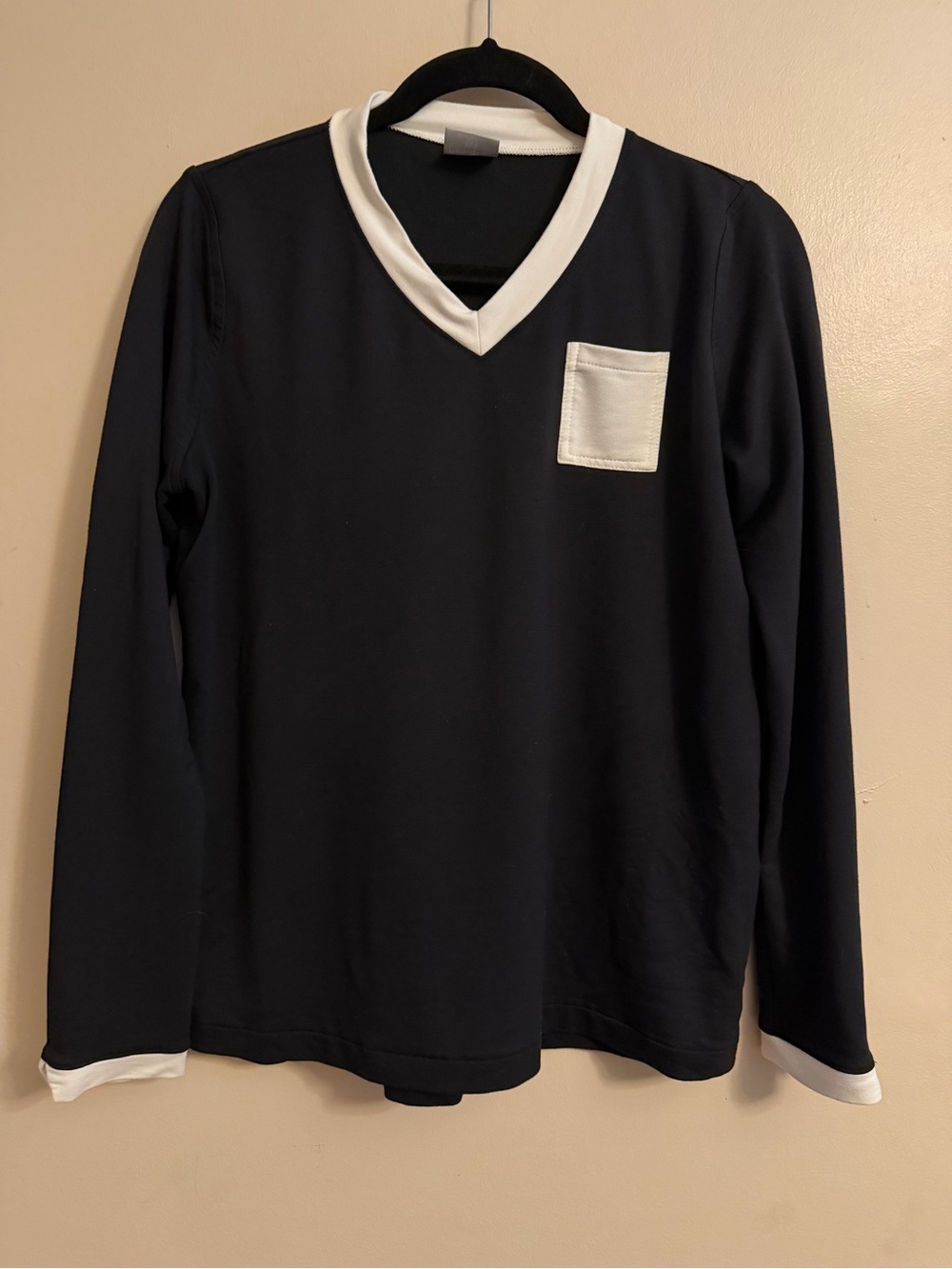 Belyn Key Black Top with Cream Trim